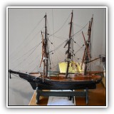 C21. Model ship "Eliza" 3 masted rigger circa 1900-1920 by Joseph Higgins. 17"T - $425