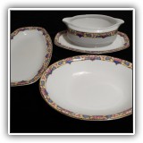 K28. Royal Bohemia gravy boat, platter and serving bowl - $30