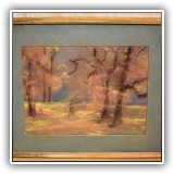 A76. "Windy Day" pastel by Giragos Der Garabedian.  Condition issues.  DImensions: 21" x 17.25" - $30