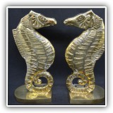 D41. Brass seahorse bookends - $18