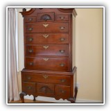 F44. Beacon Hill Collection highboy dresser. 75"h x 35.5"w x 19"d - $475