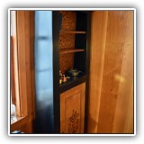 F32. HItchcock Furniture stenciled cupboard. 64"h x 24"w x 7.5"d - $150