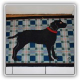 D09. Black labrador Clarie Murray throw rug - $48