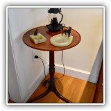 F02. Small round side table. 26.5"H x 16"W - $150