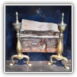 D16. Brass andirons. 18"h - $42