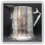 S09. Silverplate creamer monogrammed "S" 3"h - $12
