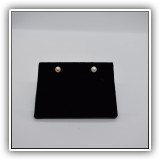 J18. 14K Gold pearl stud earrings. One missing backing. - $28