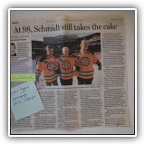 B26. Milt Schmidt autograph and newspaper clipping. - $10