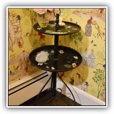F19. Tiered tole table. 30"h x 13"w - $60