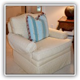 F6. Cream colored club chair by Charles Stewart Co. 32"h x 34"w x 34"d - $395