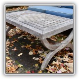 L03. Country Casual "Fiori" teak coffee table. 18"h x 48"w x 20"d - $300