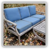 L02. Country Casual "Fiori" teak sofa. 36"h x 79"w x about 30"d - $895