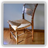 F12. Pair of stenciled Hitchcock Furniture rush seat chairs.  33.5"h x 17"w x 15"d - $190 for the pair