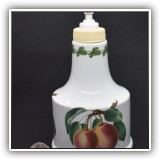 P16. Portmeirion "Pomona" soap dispenser. 7"h x 4"w - $16