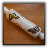 P32. Portmeirion "The Botanic Garden" rolling pin. Repaired. 14"w - $6