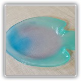 G44. Small glass fish-shaped plate. 6.5" x 5" - $6