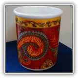 P65. Cypress utensil holder. 6.75"h x 5.5"d - $14