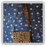 H06. Vera Bradley black geometric cross body. 11"h x 12"w x 2"d - $20