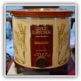 K11. Crock Watcher crockpot by Hamilton Beach. Chipped lid. - $22