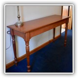 F28. Hitchcock console table  with stenciling at corners.  No mark. 29"h x 50"w x 16"d - $325