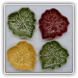 P12. Set of 4 Sur La Tab leaf plates. 4" x 4"