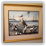 A11. Mermaid print by R. Cahoon. Frame: 21.5"h x 26"w - $120