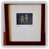 A22. Framed "My Boys" by Cynthia Miller. Frame: 8"h x 7"w - $18