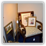 D17. Brass floor lamp with shell cover. - $95