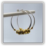J60. Silver earring with square bead. - $14