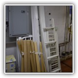 F82. White twin size bunk bed - $250