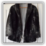 H02. Vintage curly lamp coat.  Some wear to sleeve.