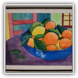 A47. Framed still life painting. Signed "LWG '13". Frame: 18.5 x 24.5" - $16