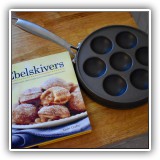K07. Ebelskivers pan and book. - $15 for the set